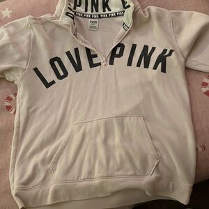 PINK Victoria's Secret Love Pink Hoodie - Soft Cream